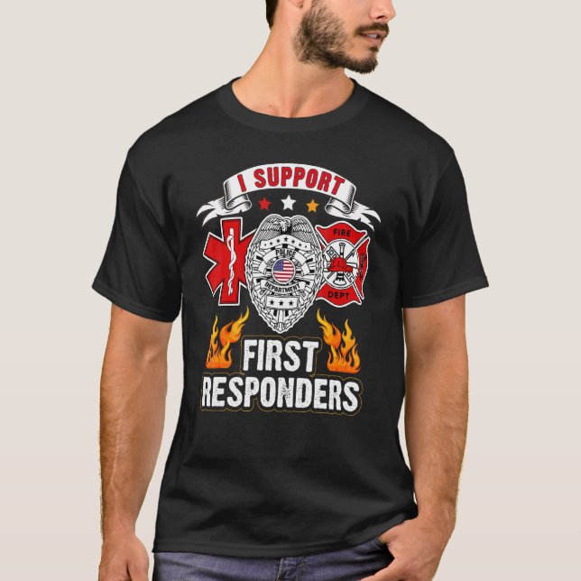 Jag stöder förstahandssvararnas Ems-program för br T Shirt (Framsida)