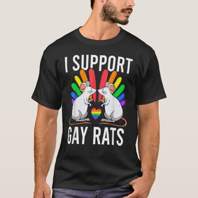 Jag stöder Gay Råttor Sarcastic LGbt Gay Lesbisk P T Shirt (Framsida)