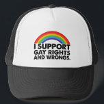 Jag stöder Gay rights och Gay Wrongs Gays Keps<br><div class="desc">lgbtq, pride, lgbtq, quex, gay pride, bisexuell, regnbåge, trans, transgen, lesbisk</div>