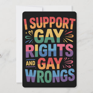 Jag stöder Gay rights och Gay Wrongs HBT TQ Ally Inbjudningar