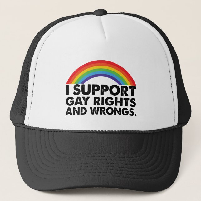 Jag stöder HBTQ-rättigheter och HBTQ-fel HBTQ Keps (Framsida)