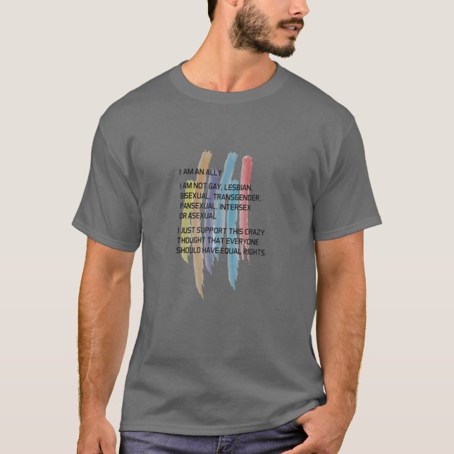 Jag stöder helt och hållet HBT-Gay-Lesbisken Tra T Shirt (Framsida)