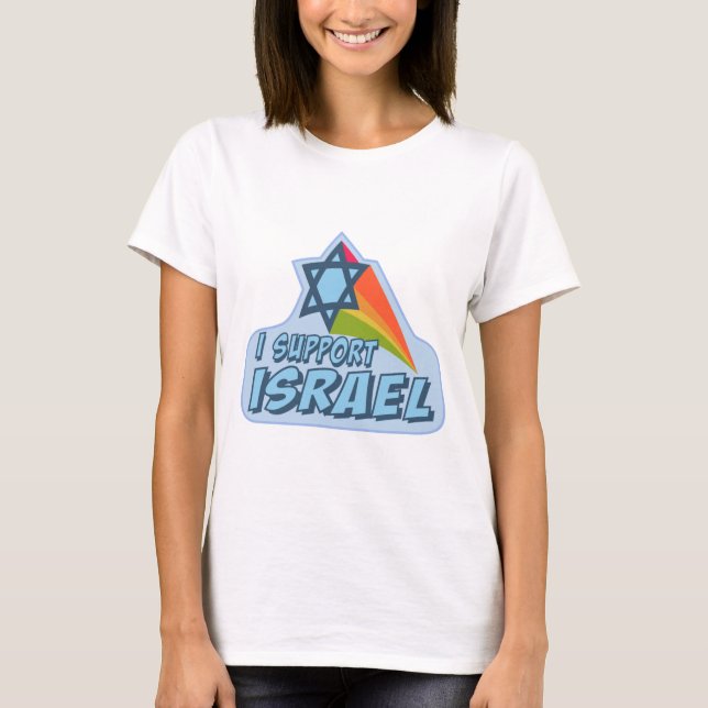 Jag stöder Israel - det israeliska judiska pridet T Shirt (Framsida)