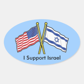 Jag stöder Israel Stickers Ovalt Klistermärke