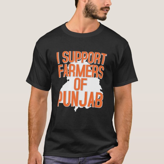 Jag stöder jordbrukare i Punjab India Kisan Rally T Shirt (Framsida)