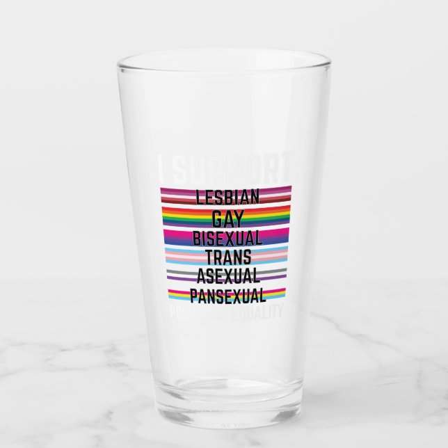 Jag stöder Lesbisk Gay Bisexual Trans ASexual Pans Glaskopp (Framsida)