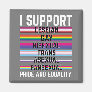 Jag stöder Lesbisk Gay Bisexual Trans ASexual Pans Magnet