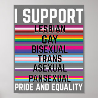 Jag stöder Lesbisk Gay Bisexual Trans ASexual Pans Poster