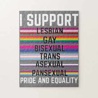 Jag stöder Lesbisk Gay Bisexual Trans ASexual Pans Pussel