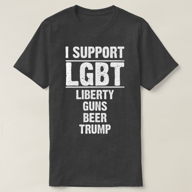 Jag stöder LGB Liberty Guns Beer Rast  T Shirt (Design framsida)