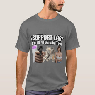 Jag stöder LGBT Lean Guns Bandshots Rolig Akronym T Shirt