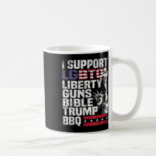 Jag stöder Lgbtq Liberty Guns Bible Trump Bbq Kaffemugg