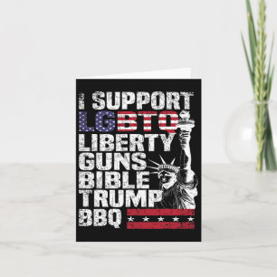 Jag stöder Lgbtq Liberty Guns Bible Trump Bbq Kort