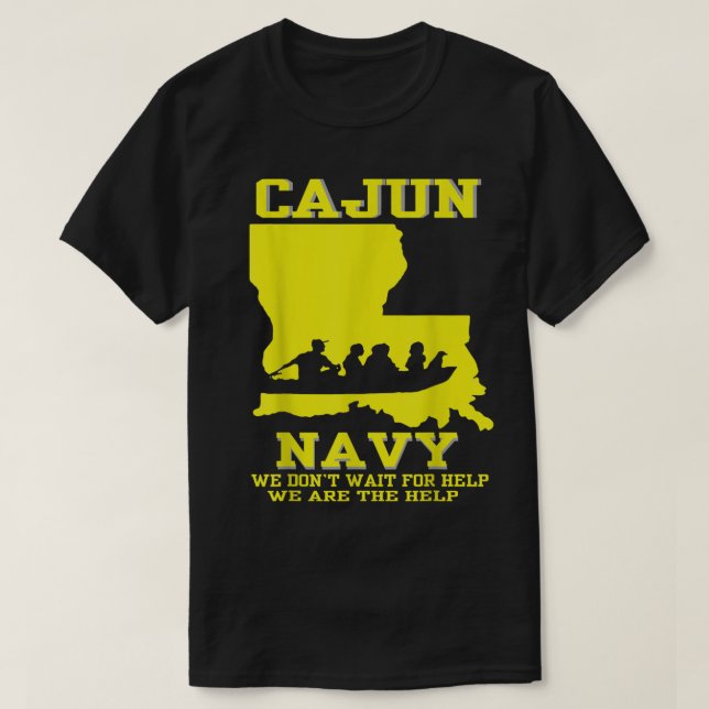 Jag stöder Louisiana Search and Rädding CAJUN NAVY T Shirt (Design framsida)