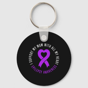Jag stöder Mamma med mitt hjärta, Epilepsy Warrior Nyckelring