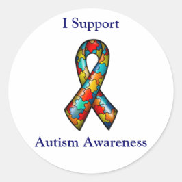 Jag stöder medvetenheten om autism runt klistermärke