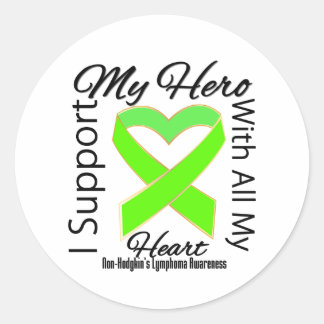 Jag stöder min Hero non-Hodgkins lymphoma-medveten Runt Klistermärke