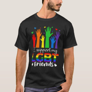 Jag stöder mina HBT-vänner Gay pride HBT TQ-regnbå T Shirt