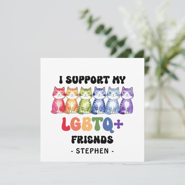 Jag stöder mina HBT-vänner - Pridet för regnbåge (Stående Fram)