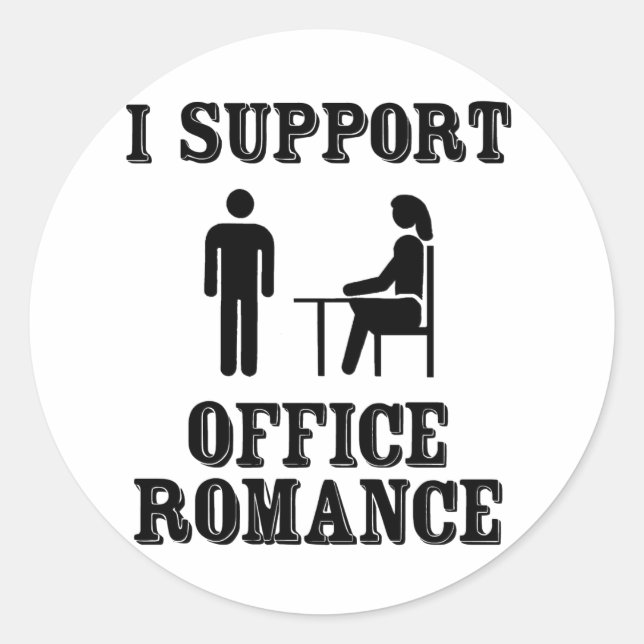 Jag stöder Office Romantik Runt Klistermärke (Framsida)