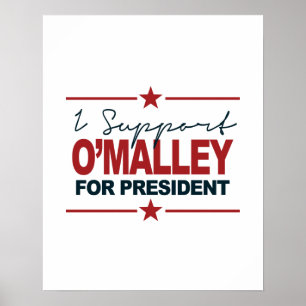 Jag stöder O'Malley för president 2016 Namntecknin Poster