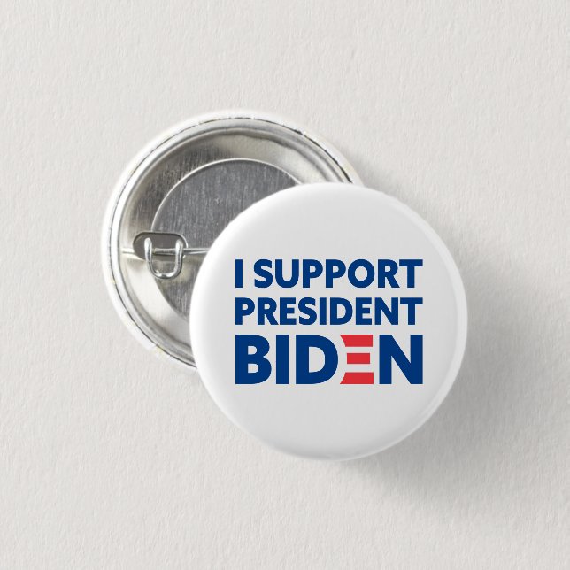 Jag stöder president Biden Anpassningsbar Färg Whi Knapp (Framsida & baksida)