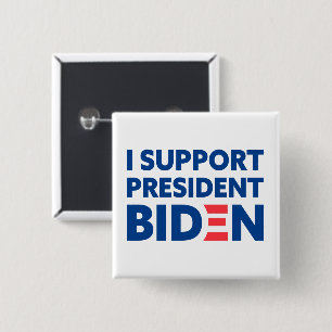 Jag stöder president Biden Anpassningsbar Färg Whi Knapp