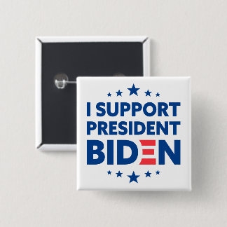 Jag stöder president Biden Blue Stars White Knapp