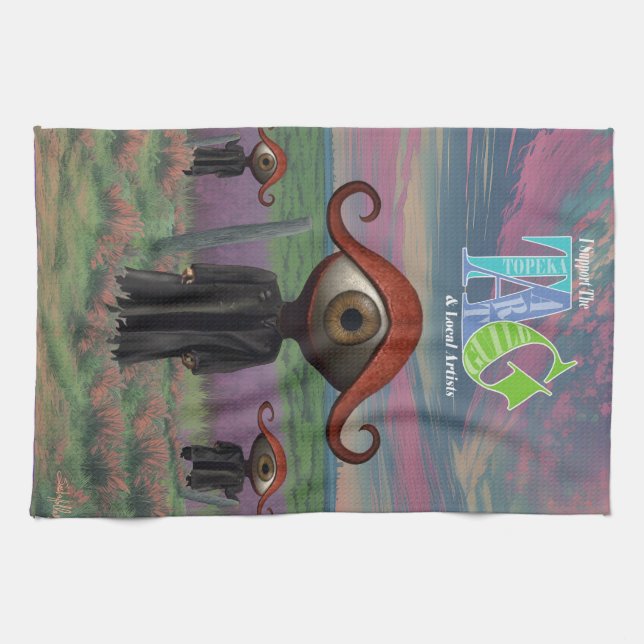 Jag stöder Topeka Art Guild Design Apron Kökshandduk (Horisontell)