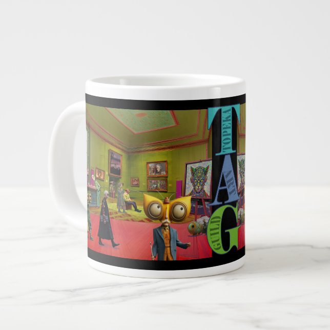 Jag stöder Topeka Art Guilds mugg Jumbo Mugg (Framsida vänster)