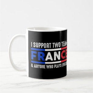 Jag stöder två Team Frankrike och alla spelar Engl Kaffemugg