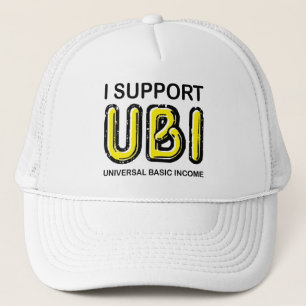 Jag stöder UBI Universal Basic Income Neon Light Keps