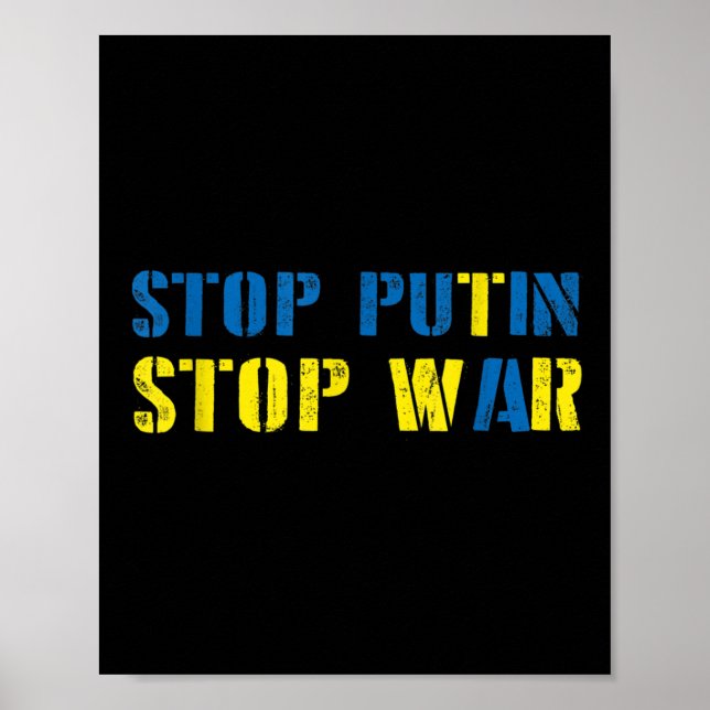 Jag stöder Ukraina att stoppa Putin Stop Krig Poster (Framsidan)