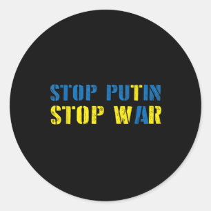 Jag stöder Ukraina att stoppa Putin Stop Krig Runt Klistermärke