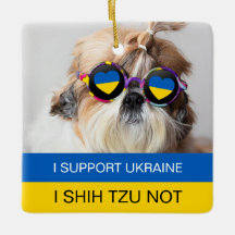 Jag stöder Ukraina I Shih Tzu Not Heart flagga