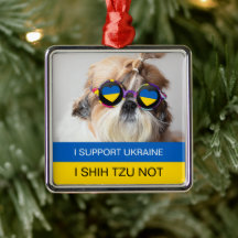 Jag stöder Ukraina I Shih Tzu Not Heart flagga