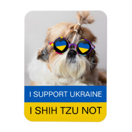 Jag stöder Ukraina I Shih Tzu Not Heart flagga Magnet