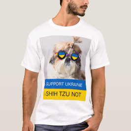 Jag stöder Ukraina I Shih Tzu Not Heart flagga T Shirt