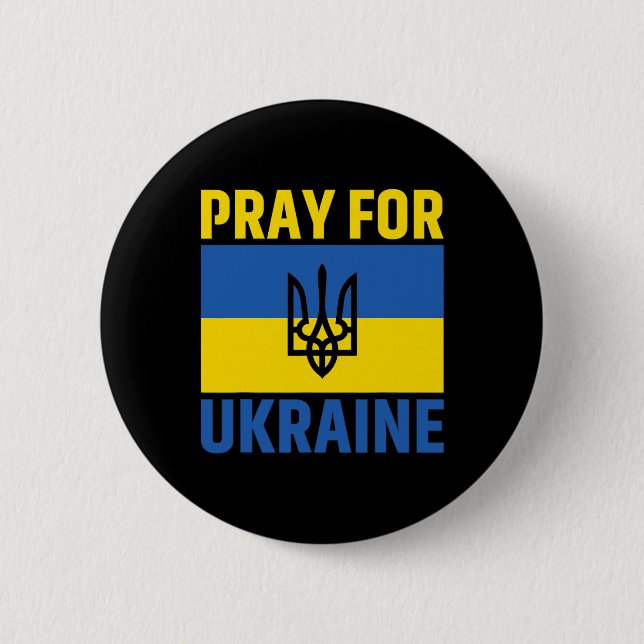 Jag Stöder Ukraina Stå Med Ukraina Ukrainsk Flagga Knapp (Framsida)