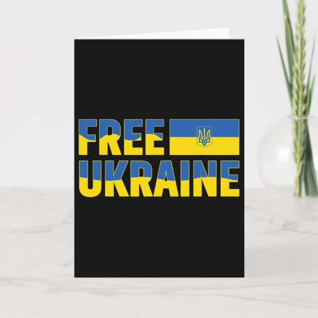 Jag Stöder Ukraina Stå Med Ukraina Ukrainsk Flagga Kort (Framsida)