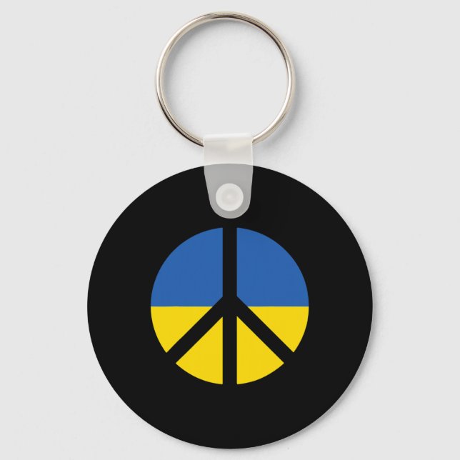 Jag Stöder Ukraina Stå Med Ukraina Ukrainsk Flagga Nyckelring (Framsida)