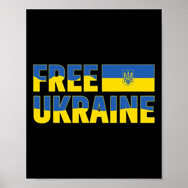 Jag Stöder Ukraina Stå Med Ukraina Ukrainsk Flagga Poster (Framsidan)