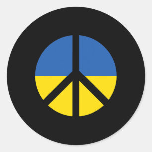 Jag Stöder Ukraina Stå Med Ukraina Ukrainsk Flagga Runt Klistermärke