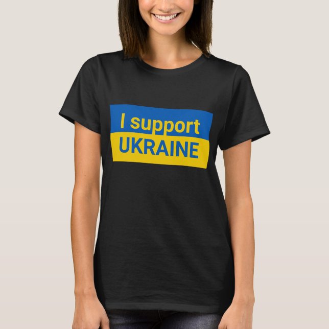 Jag stöder ukrainska kvinnor, svarta tshirts (Framsida)