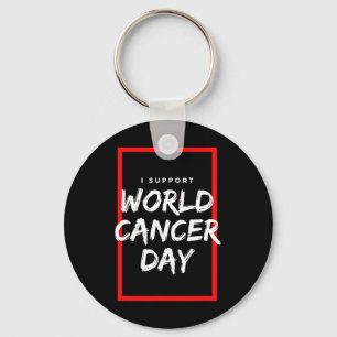Jag stöder Världscancerdagen Kemoterapi Cancerpati Nyckelring