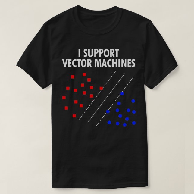 Jag stöder Vector Maskiner Neural Network Maskin L T Shirt (Design framsida)