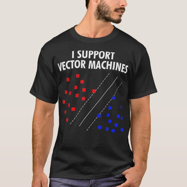 Jag stöder Vector Maskiner Neural Network Maskin L T Shirt (Framsida)
