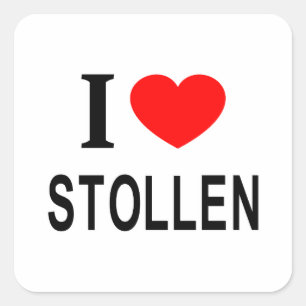 Jag ❤️ STOLLEN JAG ÄLSKAR STOLLEN JAG HJÄRTA STOLL Fyrkantigt Klistermärke