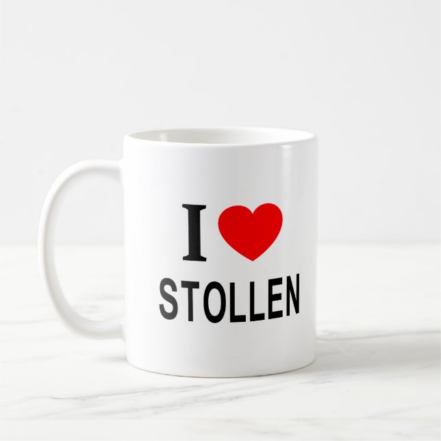 Jag ❤️ STOLLEN JAG ÄLSKAR STOLLEN JAG HJÄRTA STOLL Kaffemugg (Vänster)