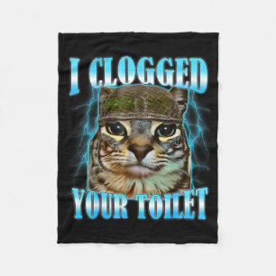 Jag stoppade din toalett rolig katt krig meme hjär fleecefilt